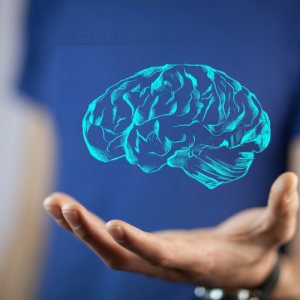 A hand with a neon brain hovering over it.