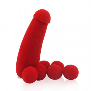 A picture of a sponge willy, the kind that is used in a magic trick