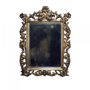 A picture of an old ornate mirror