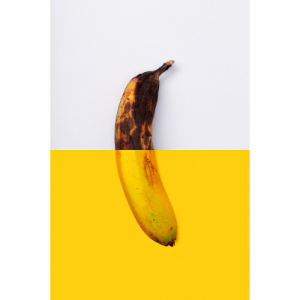 An artistic picture of a rotten banana