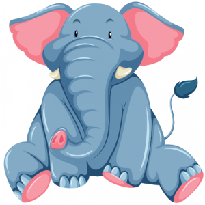 A graphic of an elephant
