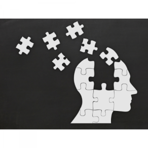 A head made out of a jigsaw