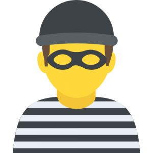 A graphic of a mugger