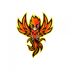 A graphic of a red bird