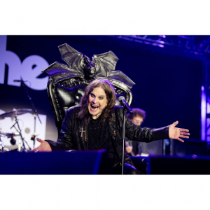 A picture of Ozzy Osbourne on stage in 2025