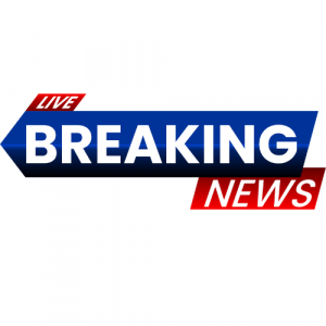 A graphic of a banner which reads: LIVE BREAKING NEWS.