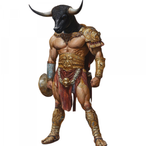 A painting of the mythical beast "The Minotaur"