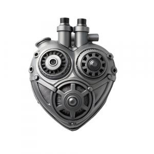 A picture of a mechanical heart.