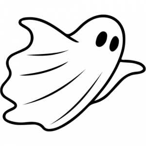 A picture of a cartoon ghost