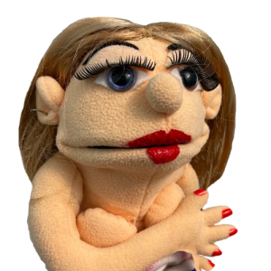 A picture of a puppet that looks like a stripper